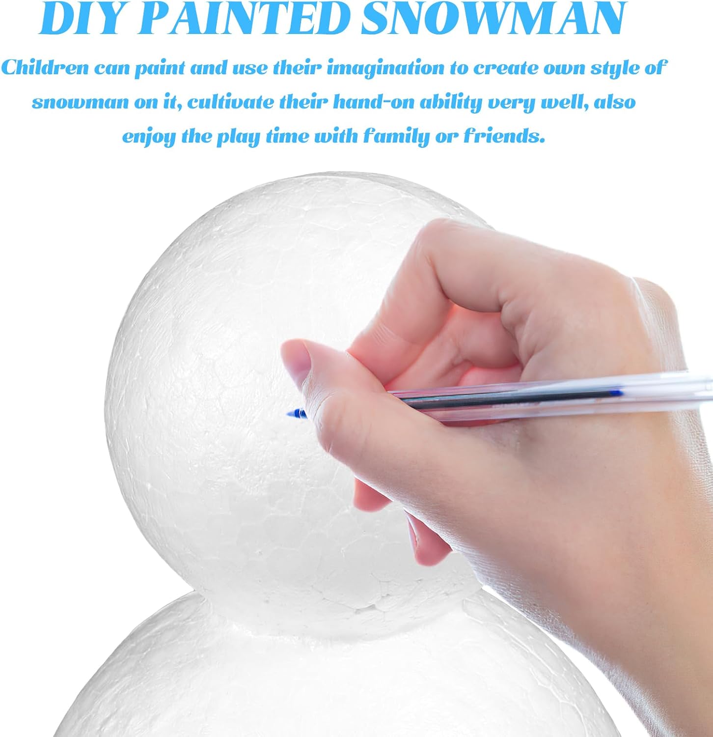 Amosfun 5 Pcs Foam Snowman Christmas Painting DIY Crafts Snowman Models Snowman Form DIY Blank Snowman DIY Crafts Christmas Tree Ornaments