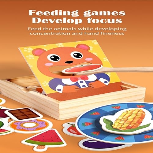 Miniatura 5 de Juguete de alimentación de madera para niños pequeños Montessori Juego de comida de juego de simulación para niños con 30 alimentos diferentes,