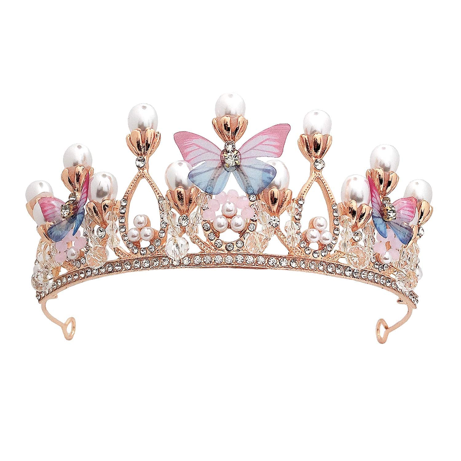 CRETOMATIC Crown for Women and Girls Birthday ose Gold Crowns Banner Queen Princess Gift Party Accessories Favors