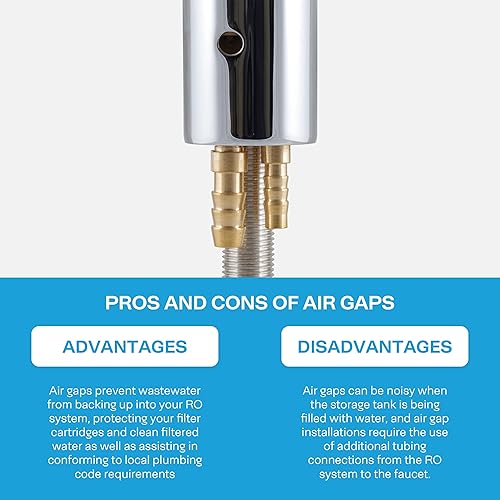 Miniatura 7 de SpiroPure SP-FC210-CM - Grifo de filtro de agua de repuesto de ósmosis inversa, grifo filtrado de 3 líneas, cromo pulido, grifo de ósmosis inversa