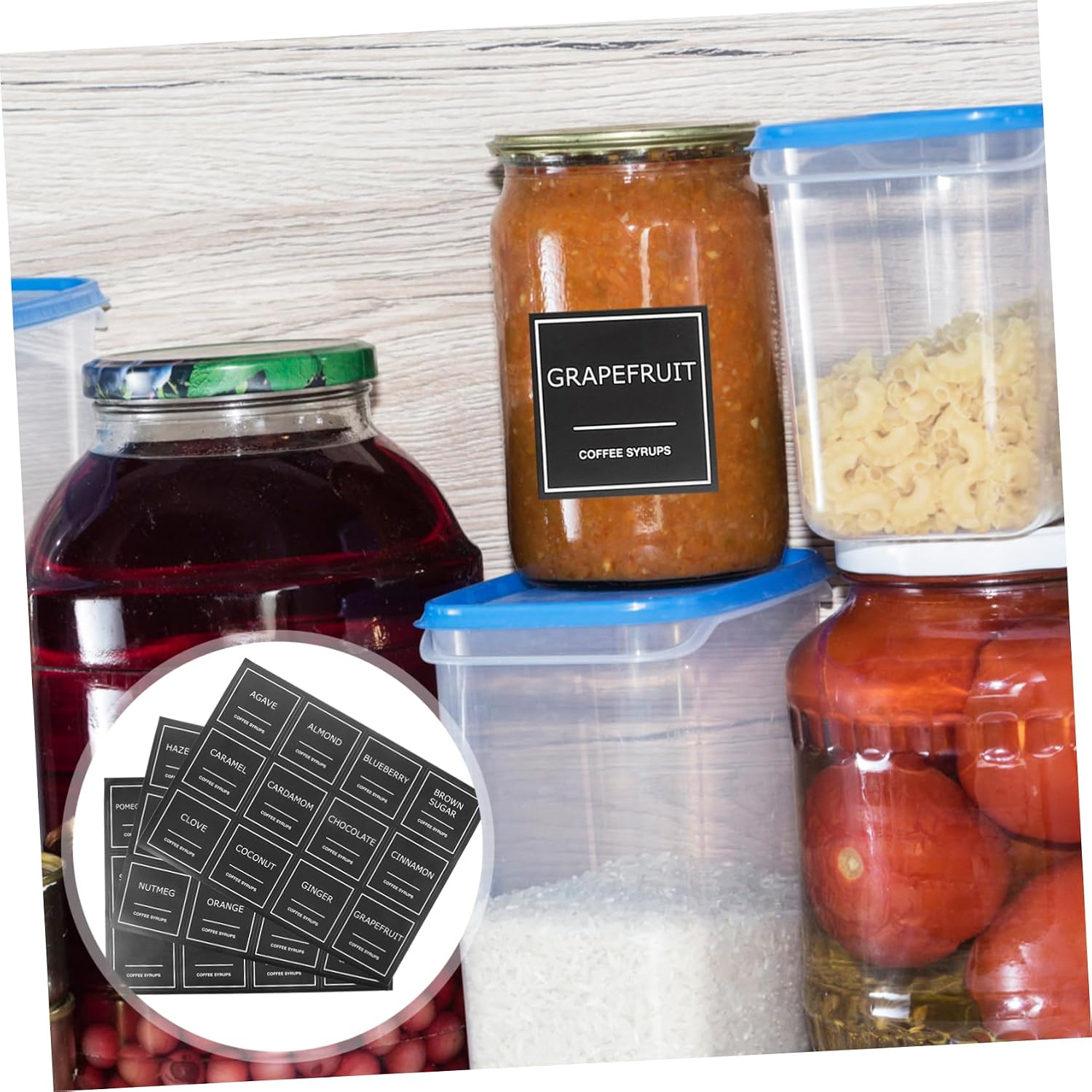 COLLBATH 3sheets Effortless Kitchen Management of Syrup Label Stickers Easy to Write Erase for Bottles Containers