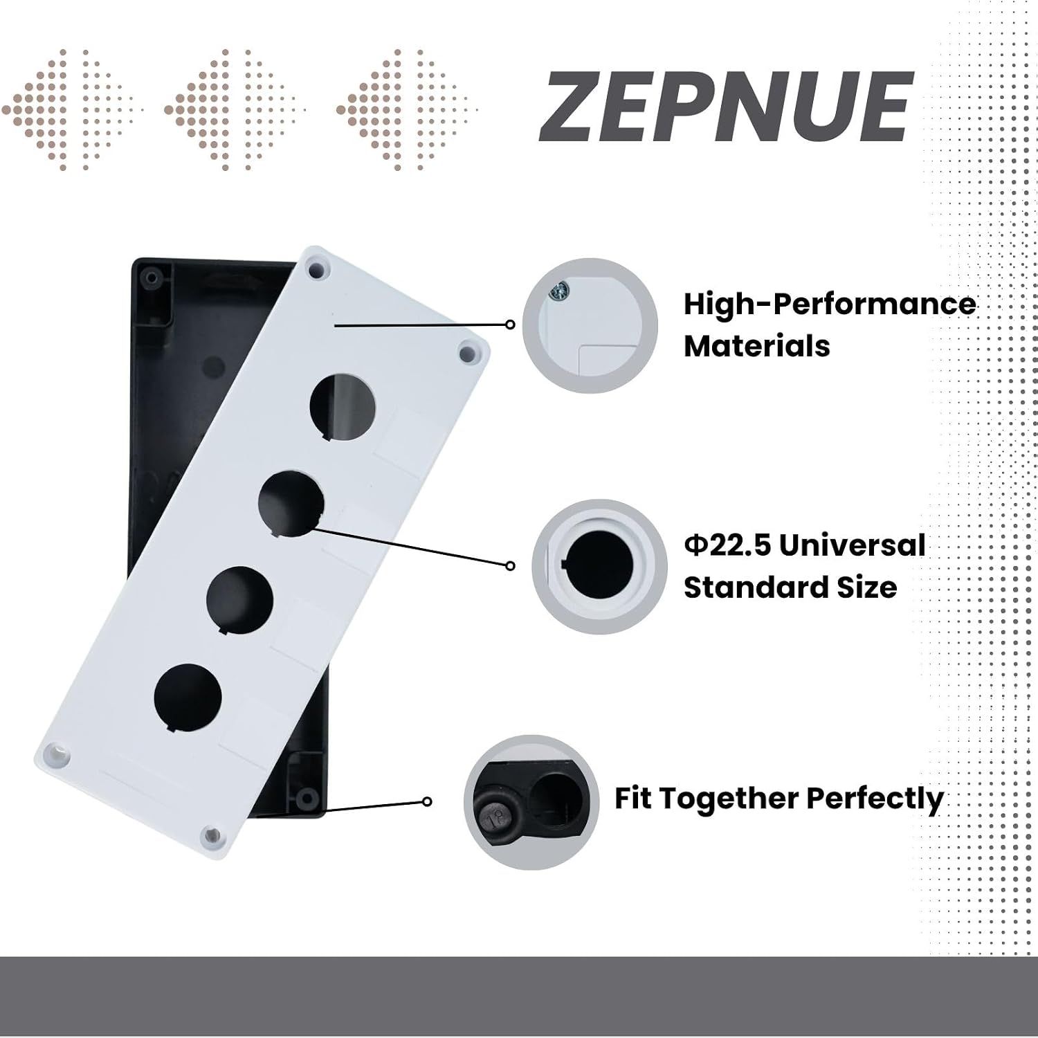 4 Button Mounting Hole Push Button Switch Control Station Box | 22.2mm/ 0.86 Inch hole