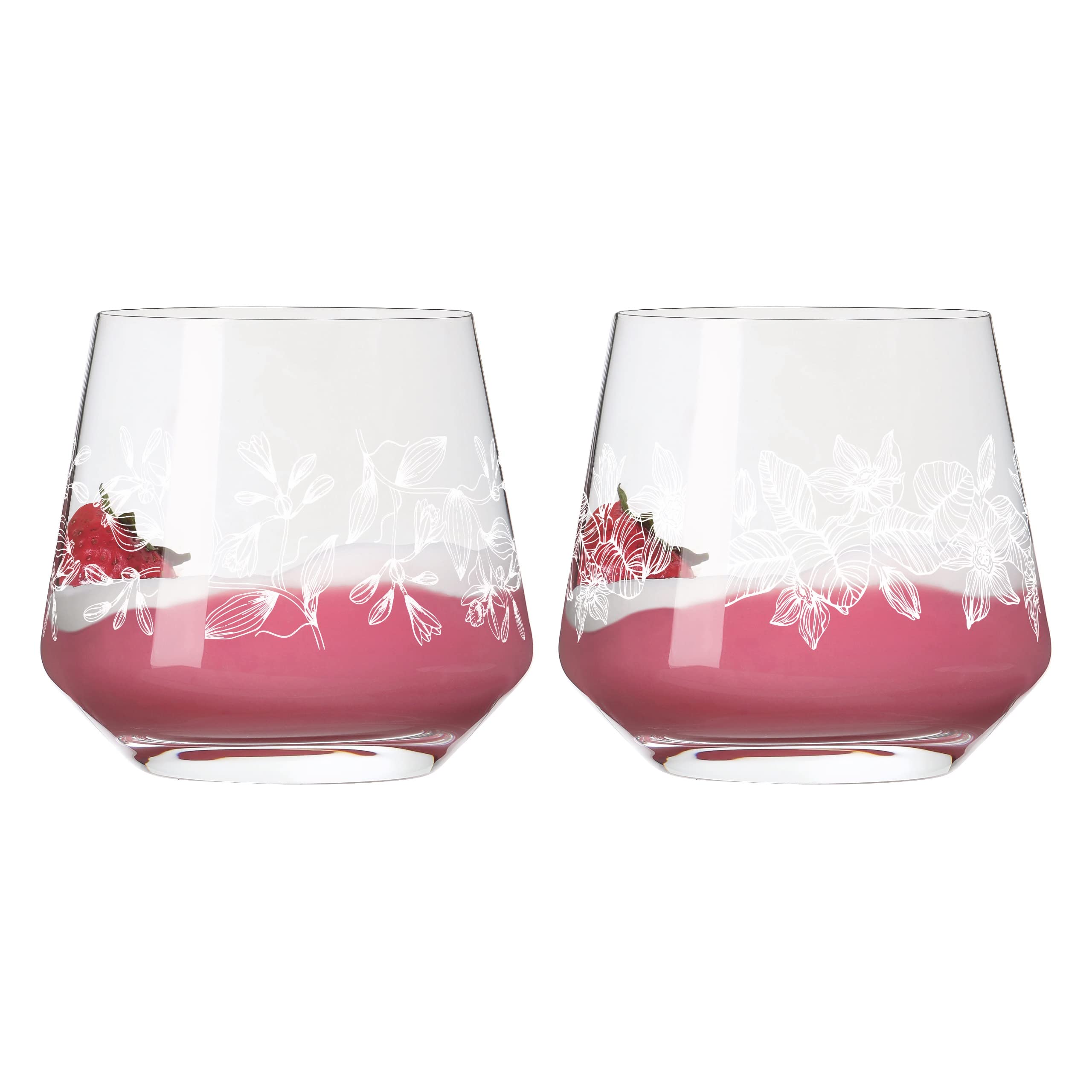 RITZENHOFF 6121002 Set di 2 bicchieri da dessert da 420 ml - Serie Delights - Tazza da dessert, illustrazione bianca - Made in Germany
