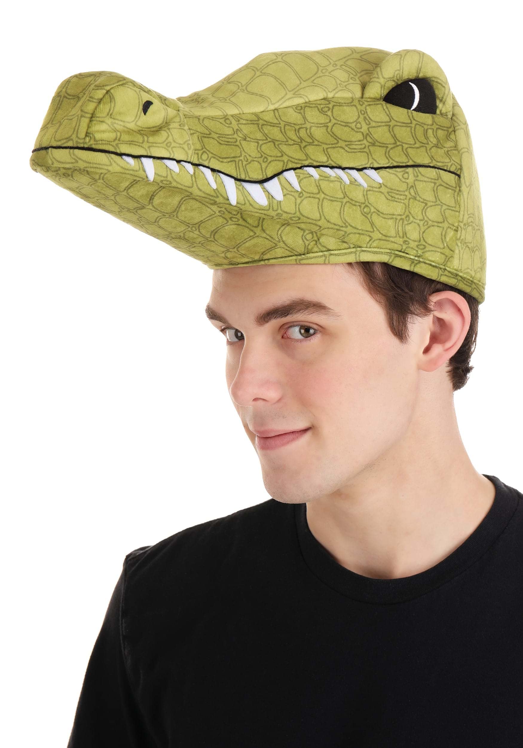 Cappello in peluche a coccodrillo per adulti e bambini, colore: verde