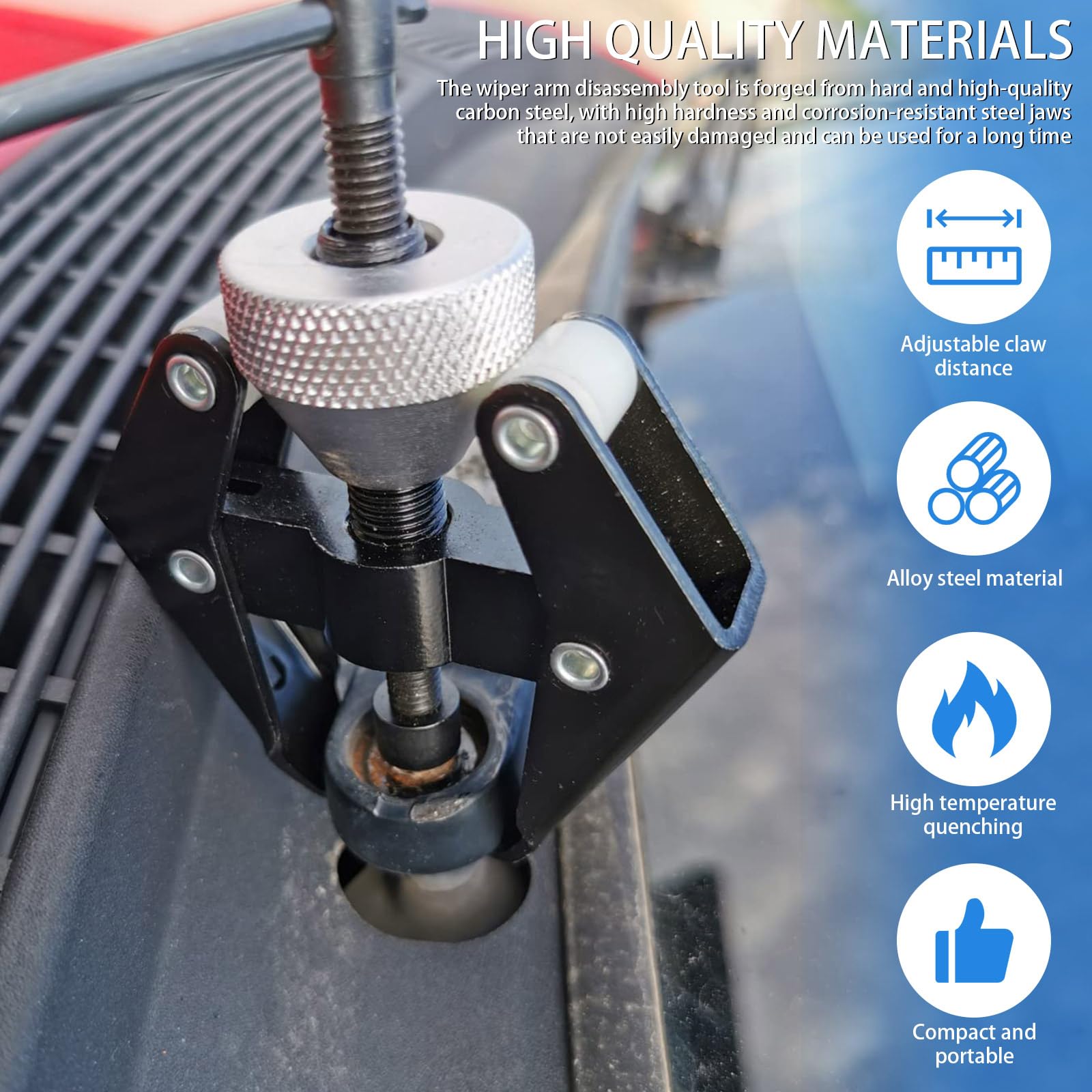 Kit Estrattore Bracci Tergicristallo WEGREAT - 3 Pezzi Per Auto, Camion E Bus - Apertura Regolabile 30-9mm - Foto 7