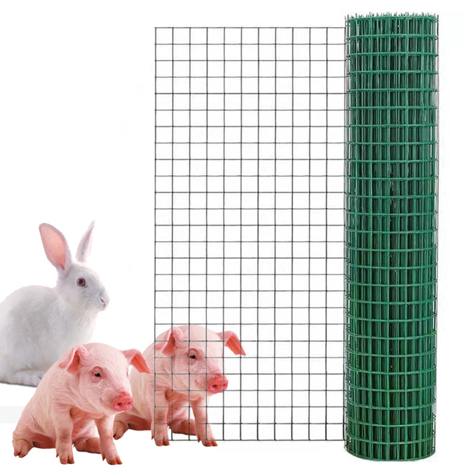 LFFH Valla De Jardín Metalicas Alambre, Verde De Vinilo Recubierto De Tela De Hardware De Aves De Corral De Cría De Malla Soldada Cerca De Malla For El Hogar Y El Jardín (Color : 2.5mm, Size : 1m)
