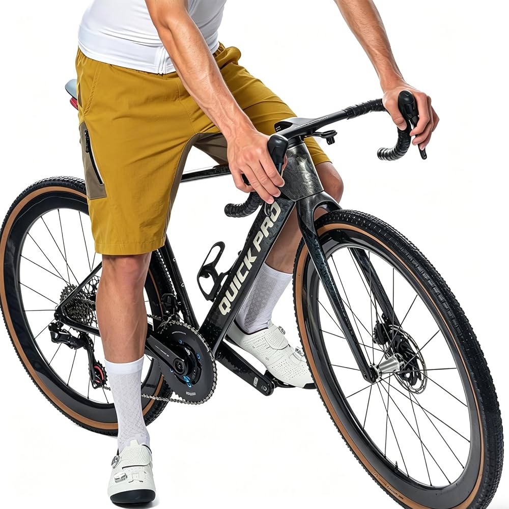 Wildto MTB Hose Herren Radlerhose Gepolsterte Radhose Elastische Mountainbike Fahrradhose Kurz Outdoor Sport Bike Shorts Gelb S Fashion