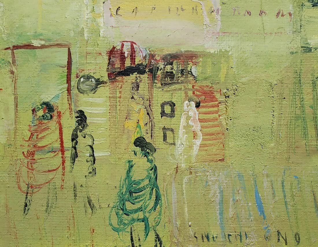Amazon.co.jp: 小野州一『風景』油彩画・秀作真作・F6号・裏書あり