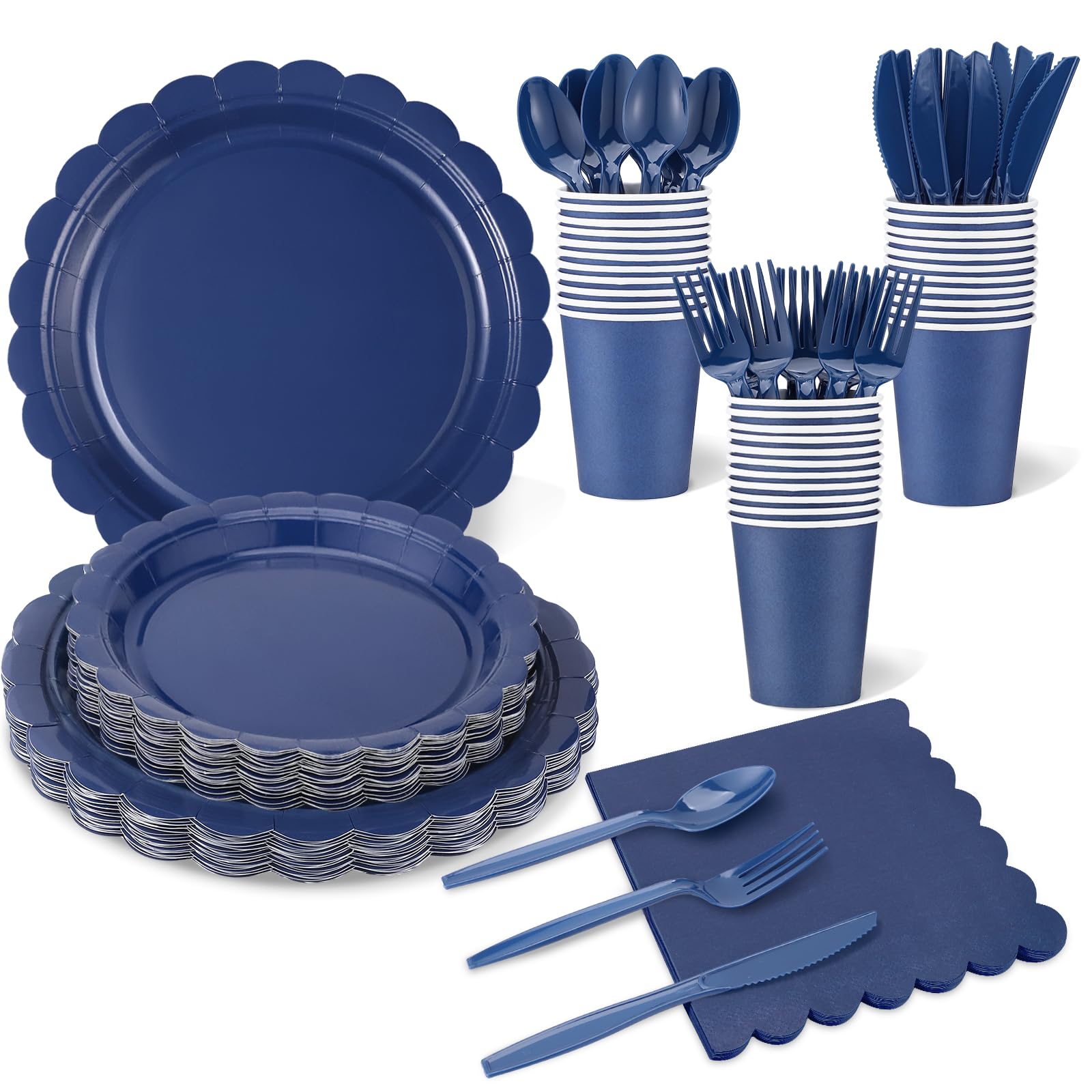 Sage Green Party Plates & Cups Set - 25 Piece -17