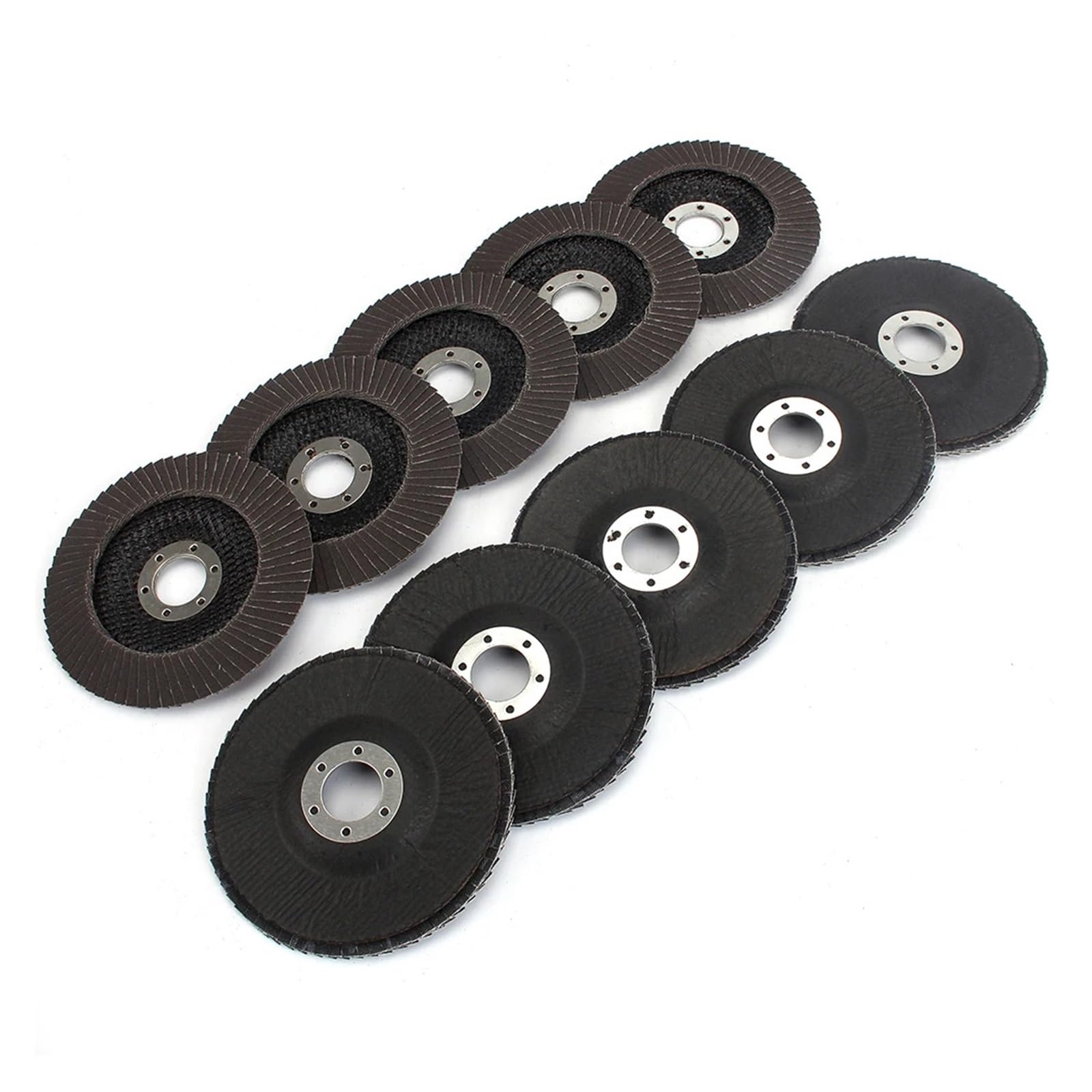 Disques à lamelles de 115 mm for meuleuse d'angle, grains 80/120/240/320, for l'ébavurage et le polissage du bois
