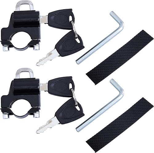 2 accesorios de bloqueo de seguridad para casco de motocicleta, antirrobo, fijo, multifunción, con llave para motocicletas, bicicletas, bicicleta