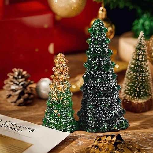 Miniatura 4 de Voyyphixa 2 moldes de resina para árbol de Navidad, moldes de vela de Navidad para hacer velas, moldes de silicona 3D para resina epoxi, molde de