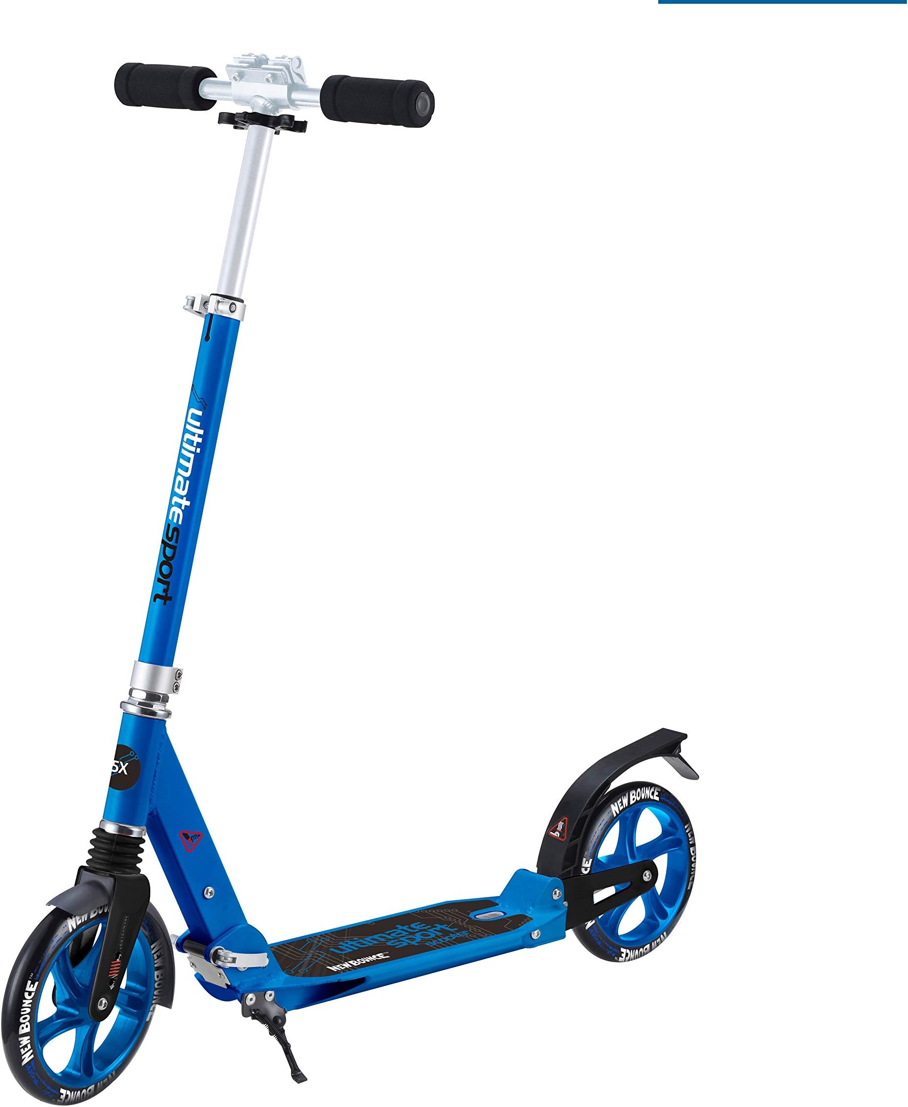 New Bounce Foldable GoScoot Ultimate, 2 Wheel Kick Scooter for Kids Portable Outdoor Toy with Adjustable Height for Children and Teens|Deluxe Design for Girls & Boys in Pink, Blue and Black