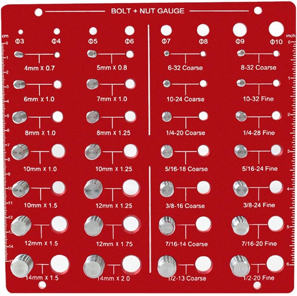 Amazon.co.jp: ボルトとナットの識別ゲージ、ボルトのサイズとねじ