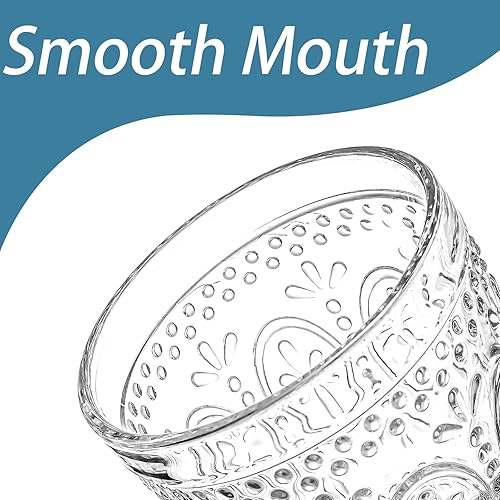 Miniatura 3 de Bekith Copas de vidrio transparente, copas de agua con tallo para té helado, vino, jugo, cerveza, bebidas frías, copas para fiestas, 10 onzas, juego