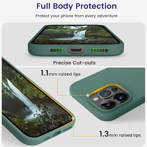 Miniatura 4 de OTOFLY Compatible con iPhone 15 Pro Max, funda delgada de silicona a prueba de golpes para iPhone 15 ProMax (6.7 pulgadas) (verde pino)