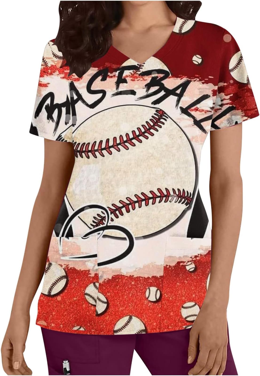Women's Mother's Day Short Sleeve Tops Shirts Tee Mother's Day Baseball Graphic Letter Print T-Shirt Dressy Casual