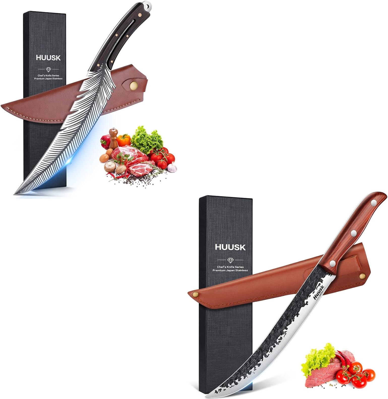 huusk Japanese Knife Set Breaking Knife for Meat Cutting