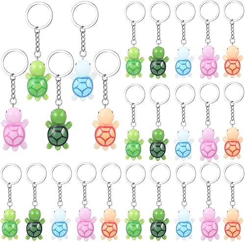 Inbagi 25 piezas de mini llavero a granel regalos de fiesta diminutas figuras de resina colgante multicolor figura de mar dijes para suministros de