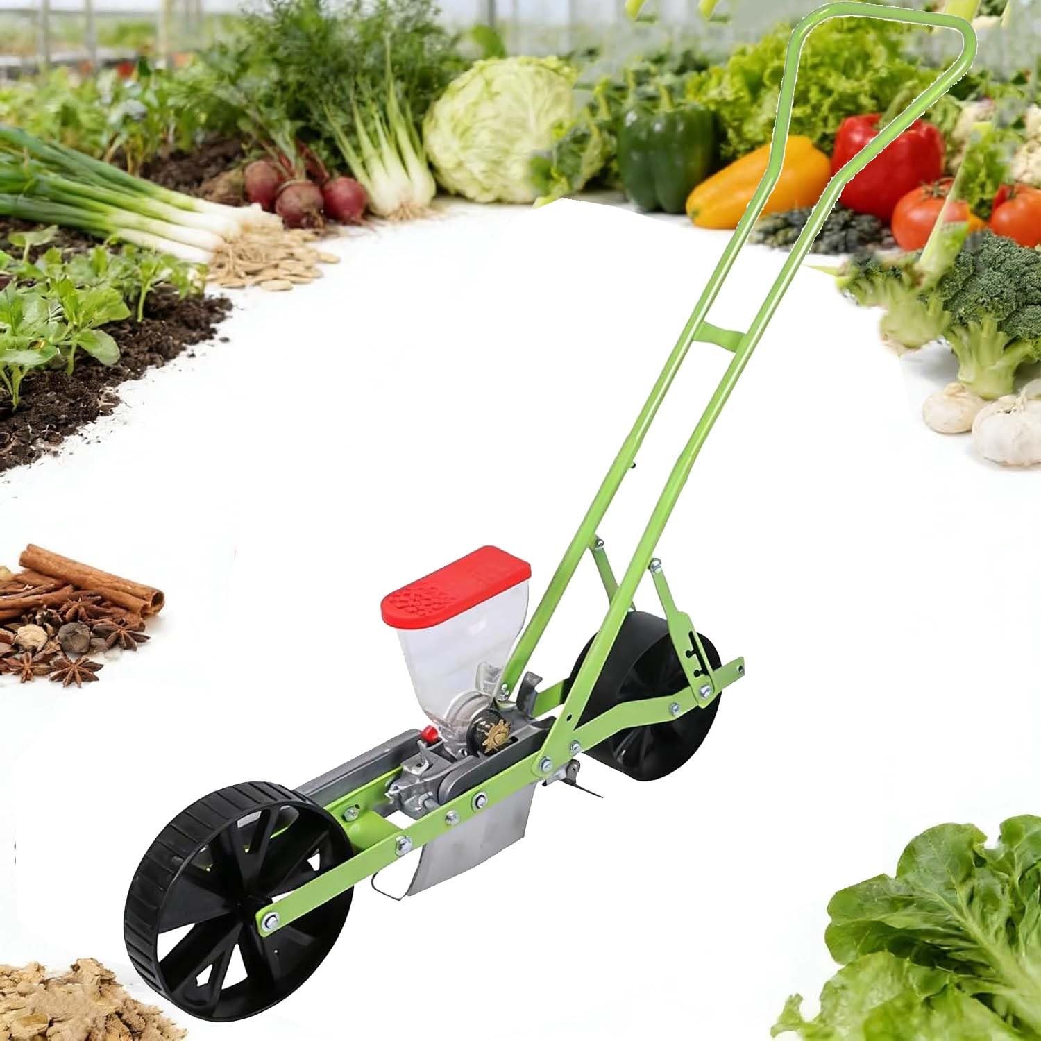 Seminatrice di Precisione per Ortaggi, Modello Multiriga da Giardino Disponibile in Configurazioni da 1 A 6 File, per La Semina Fino 20 varietà di Semi, tra Cui Mais, Soia, Ortaggi(1 Line)