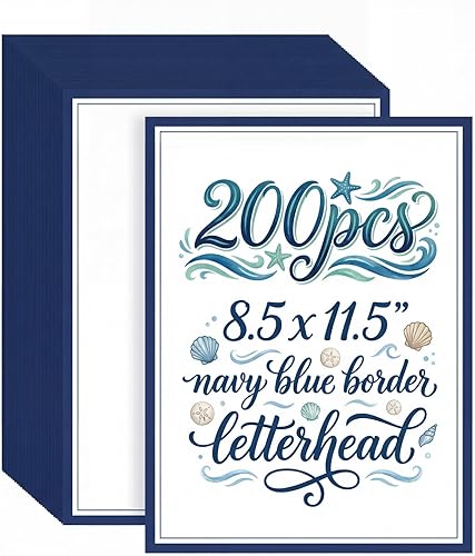 Miniatura 8 de Glenmal 200 unidades de papel para impresora de papelería, 8.5 x 11 pulgadas, membrete con borde a granel, tamaño carta, papel de escritura para