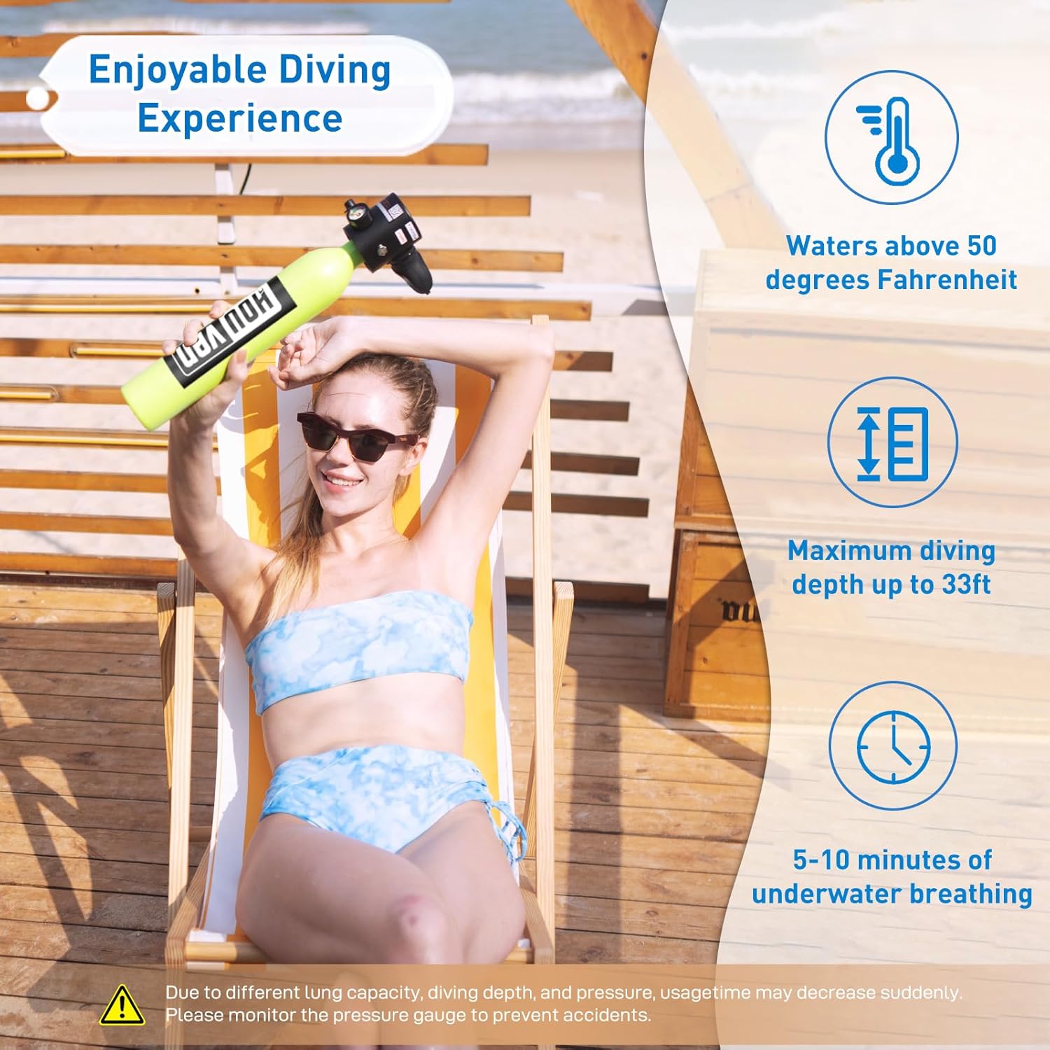 Mini Scuba Tank 0.5L Diving Tank with DOT Certification Recyclable Lung Tank Backup Diving Air Tank Suit Pony Bottle for Underwater Exploration Rescue/Entertainment