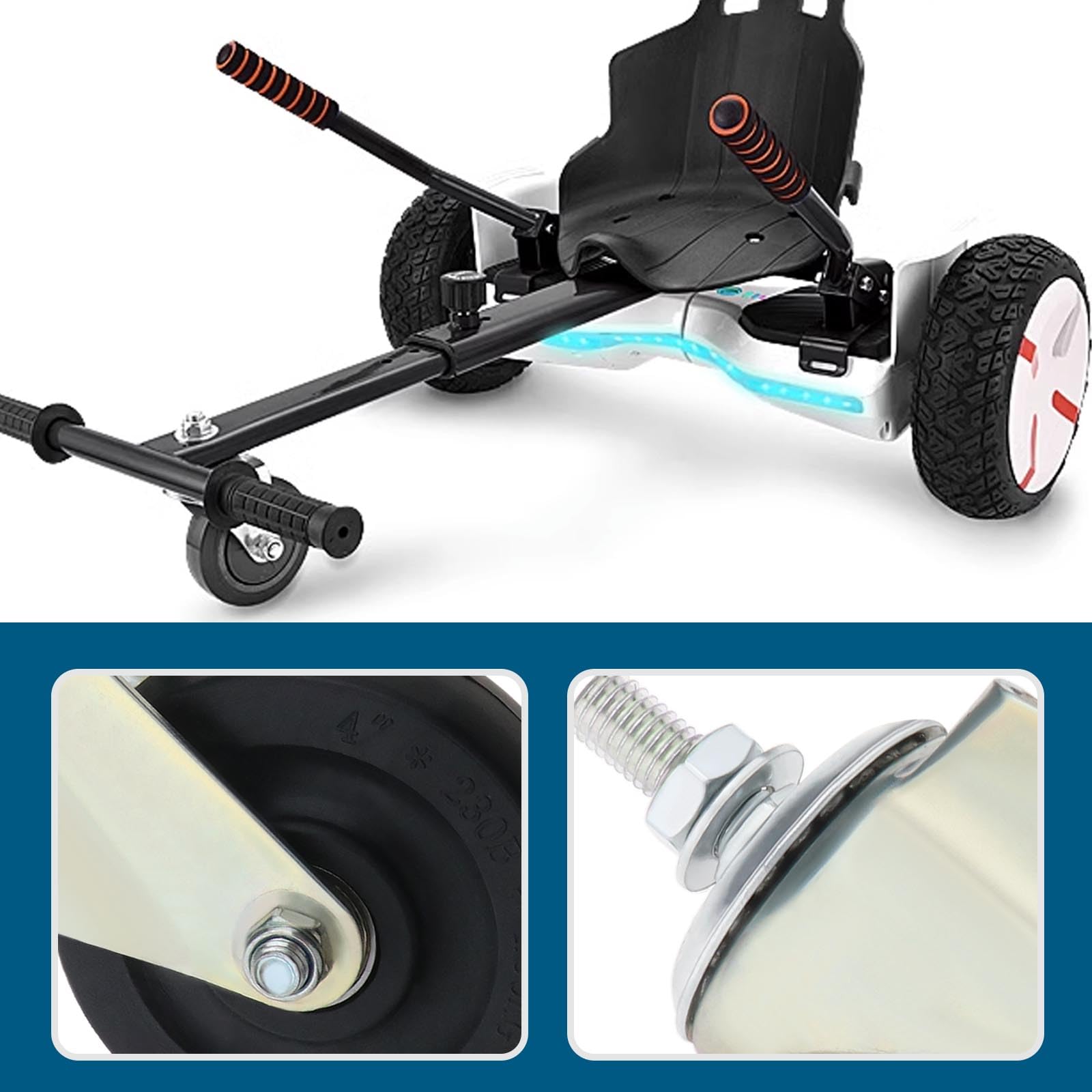 Be In Your Mind 4in Hoverkart Wheel Replacement with Metal Bracket Hoverboard Wheels Rubber Replacement Wheels Scooter Accessories & Parts - Image 2