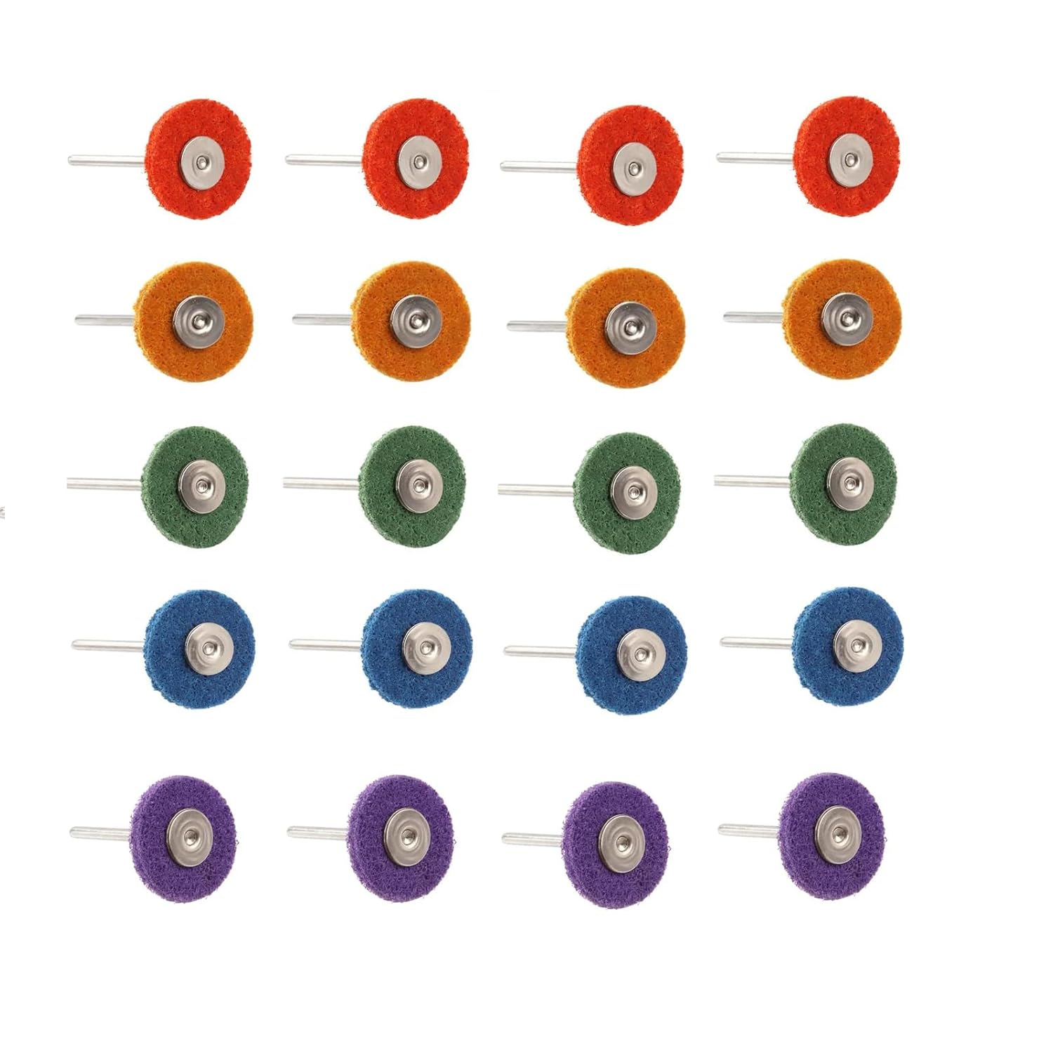 1 Inch Abrasive Wheels 20 Pcs Assorted Grits 240-1500 for Rotary Tools-1/8 Shank for Accessories Rotary Tools Polish