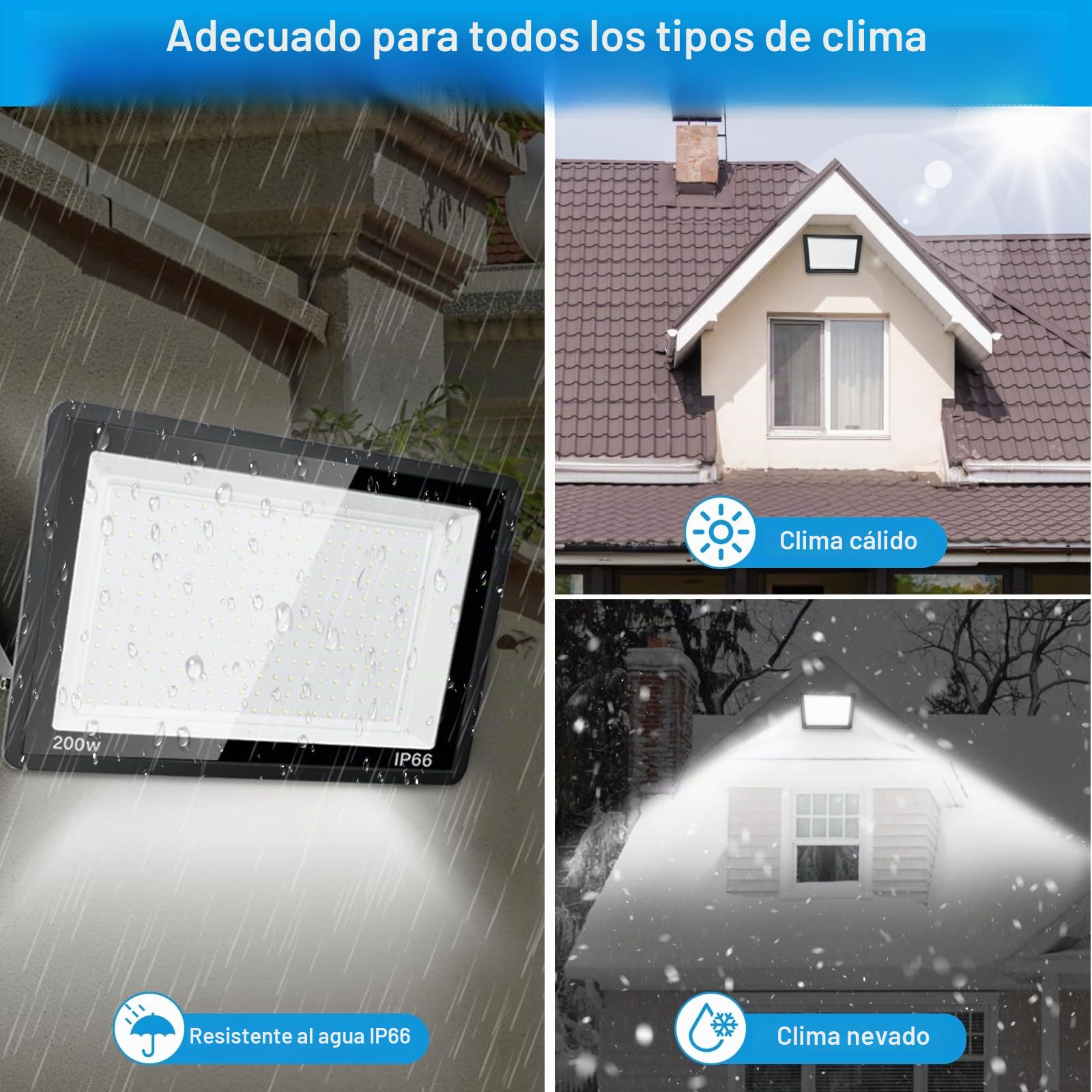 Foco LED Exterior 600W, 60000LM Super Brillante, 6000K Blanco Frío | Foco Proyector LED, IP66 Impermeable, IluminacióN De Exterior, Floodlight Para Patio Jardín, Garaje, Terraza, Campo,Fábrica