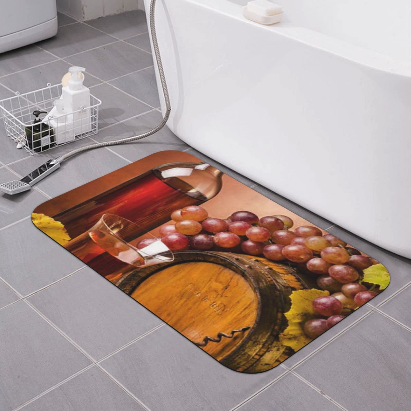 Tapis de bain diatomée au motif restaurant 40 cm absorbant et antidérapant pour douche et chambre