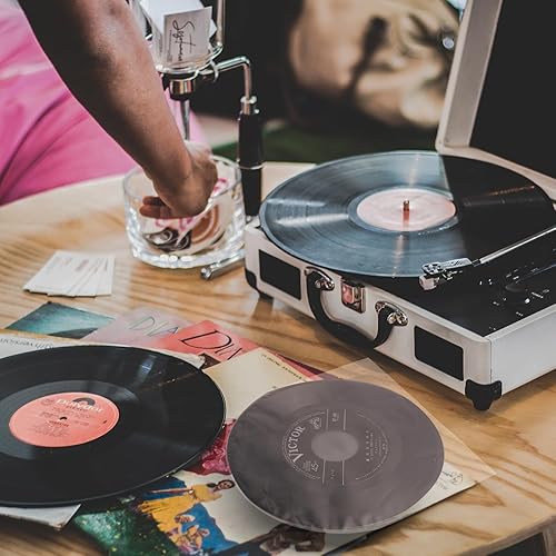 Miniatura 7 de 45 fundas para disco, 100 unidades EP de 7 pulgadas, fundas interiores de disco de vinilo antiestáticas, fundas protectoras redondas para