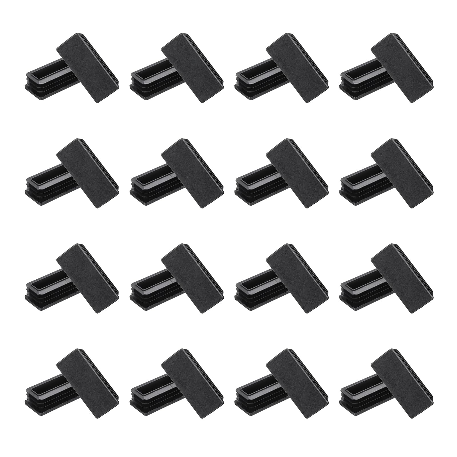 Tapones rectangulares antideslizantes para patas de muebles y vallas exteriores, pack de 16