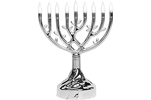 Ner Mitzvah Battery Operated LED Tree of Life Chanukah Electric Menorah