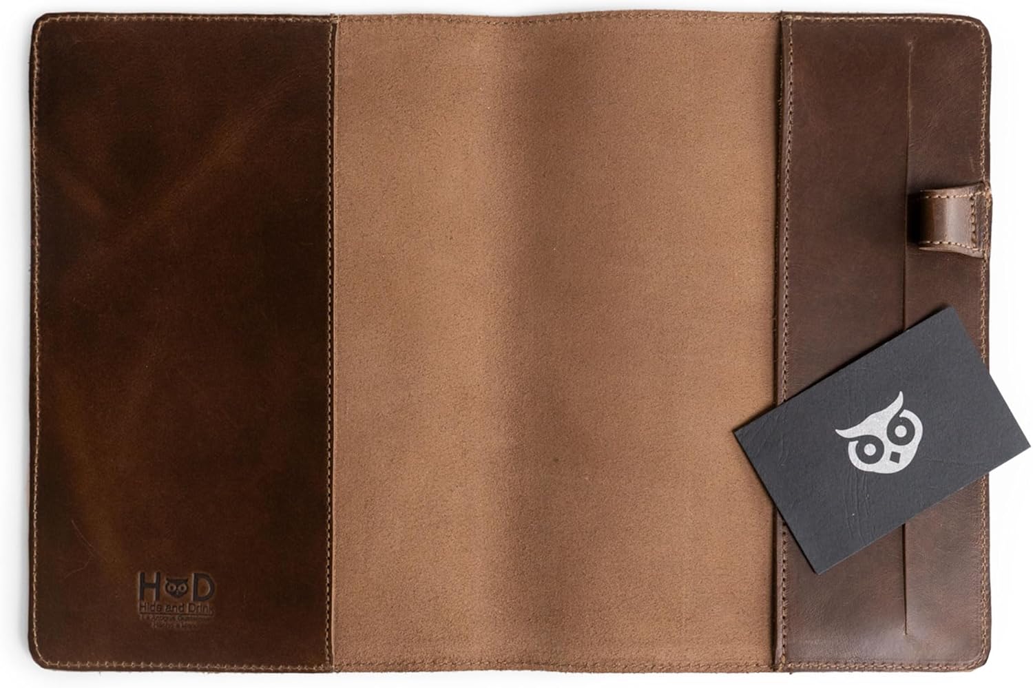 Hide & Drink, Case for Hardcover Leuchtturm A5 (5.75 x 8.25 in.) Notebook, Protective Cover for Journal, Personal Planner, Full Grain Leather, Handmade Writing Accessory (Bourbon Brown, A5)