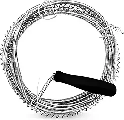 Desentupidor Dreno em Espiral com Cabo de Aço Carbono 3 Metros para Ralos Canos Pia Cozinha e Banheiro Solução Prática para Tubulação com Mola Inoxidável Ideal para Casa e Coletor de Cabelo