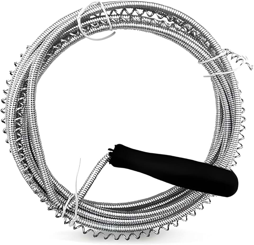 Desentupidor Dreno em Espiral com Cabo de Aço Carbono 3 Metros para Ralos Canos Pia Cozinha e Banheiro Solução Prática para Tubulação com Mola Inoxidável Ideal para Casa e Coletor de Cabelo