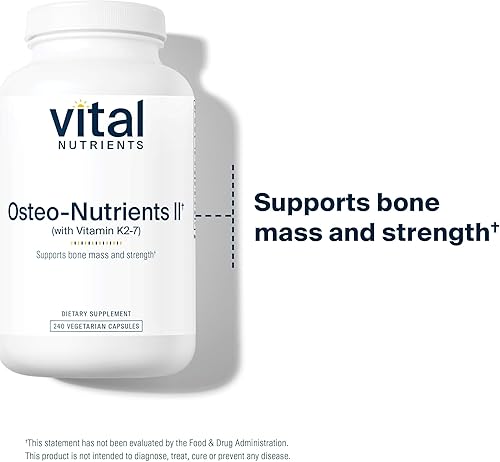Miniatura 6 de Vital Nutrients Osteo-Nutrients II  Vitamina K2 + D3, calcio, boro y magnesio para la fuerza ósea*  Apoyo cardíaco saludable  Suplemento vegetariano