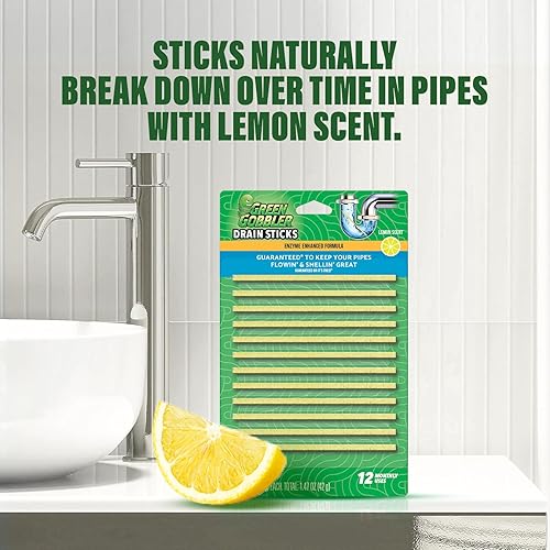Miniatura 12 de Green Gobbler Limpiador de drenaje y desodorizante, varillas de aroma fresco para tanques de inodoro, fregaderos, desagües de bañera, desagües