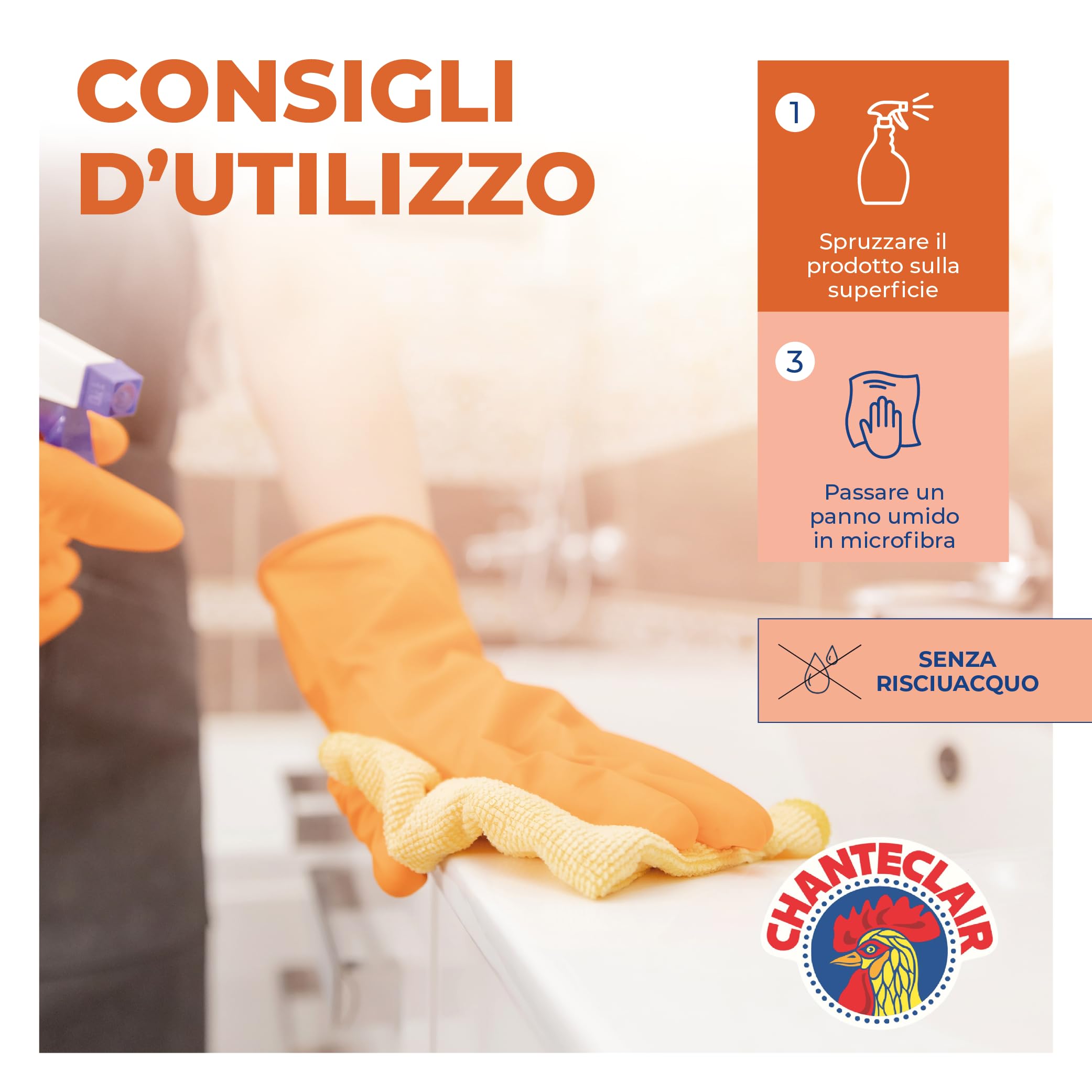 Chanteclair - Anticalcare Universale con Aceto Bianco, Ideale Contro il Calcare su Acciaio, Rubinetti e Ceramica, Forza&Igiene - 12 Flaconi da 625 ml (Scelta Casuale tra Nuovo e Precedente Formato)