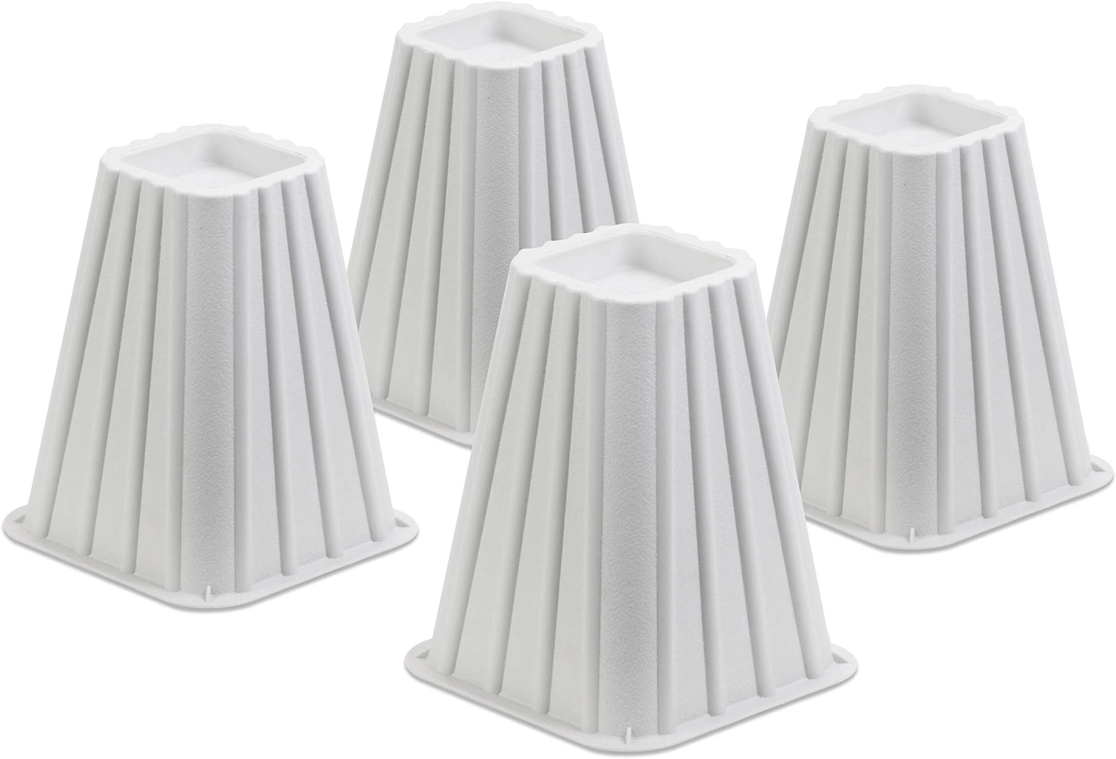 Honey-Can-Do STO-01006 Stackable Bed Risers, 4-Pack, White 300 lbs