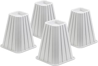 Honey-Can-Do STO-01006 Stackable Bed Risers, 4-Pack, White 300 lbs