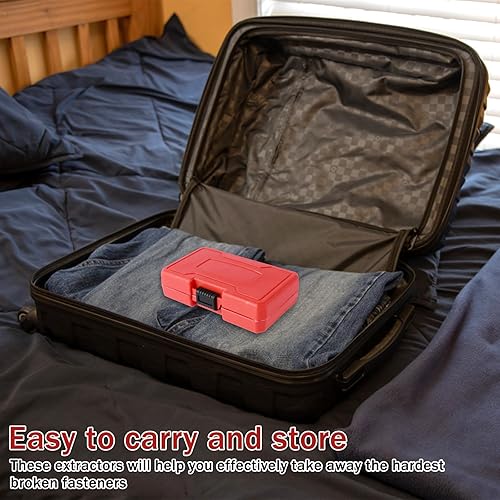 Miniatura 8 de Juego de 13 extractores de tornillos dañados, kit de extractor de tornillos rotos, extractor de pernos de fácil salida, extractor de tornillos