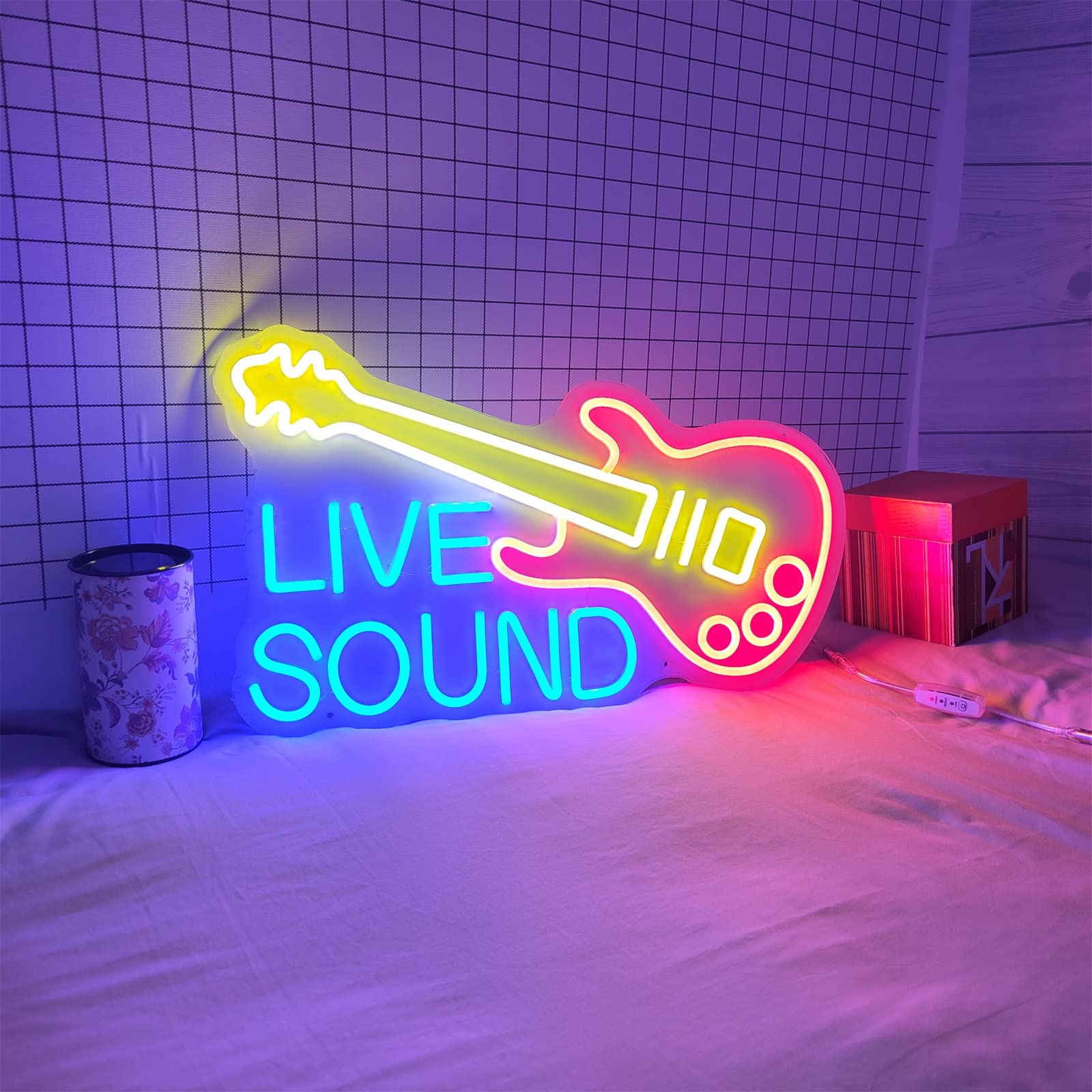 Amazon.co.jp: Live Sound ライブアコースティックギター形状LEDネオン