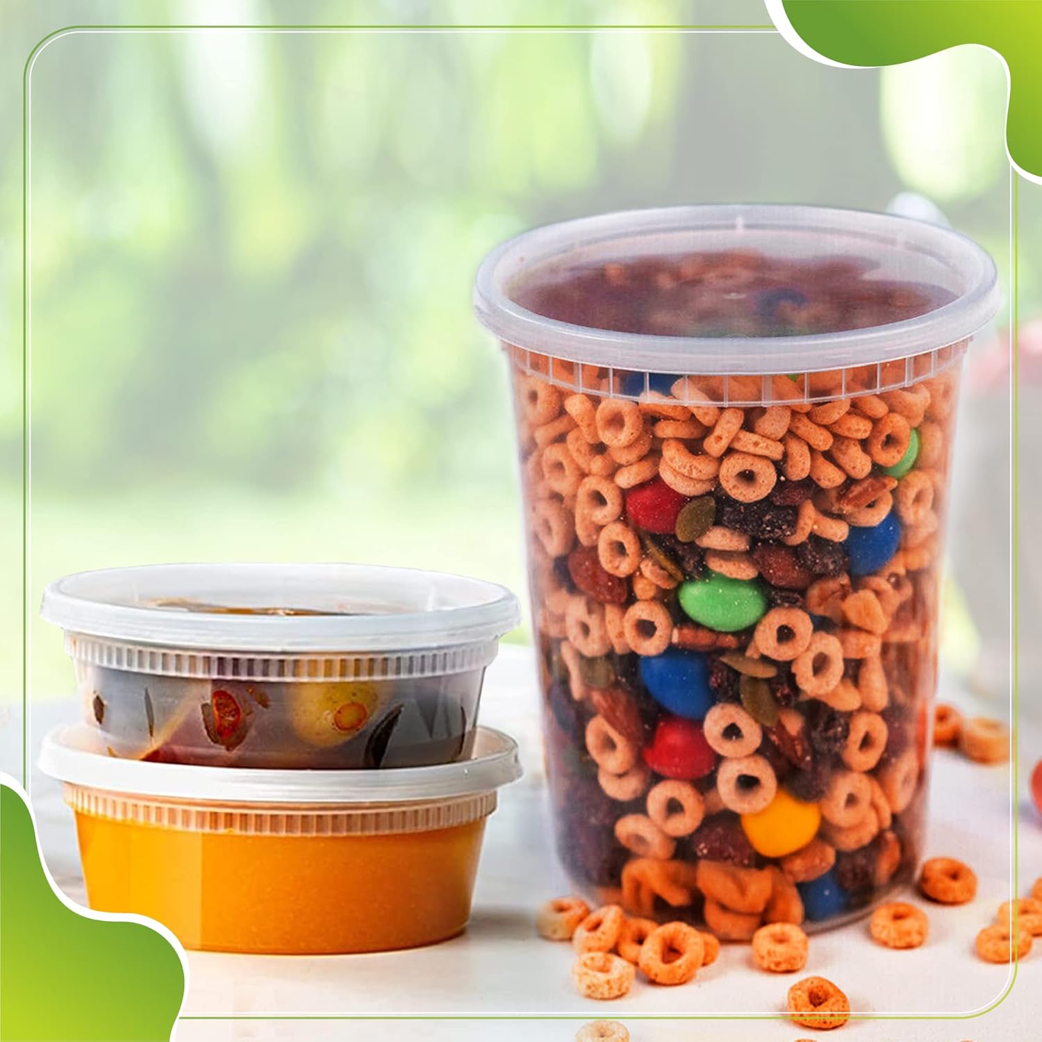 Deli Containers with Leakproof Lids-60 Sets [ 20sets-8oz, 20sets-16oz, 20sets-32oz] BPA-Free Plastic Microwaveable Clear Food Storage Container Premium Heavy-Duty, Freezer & Dishwasher Safe… - Image 6