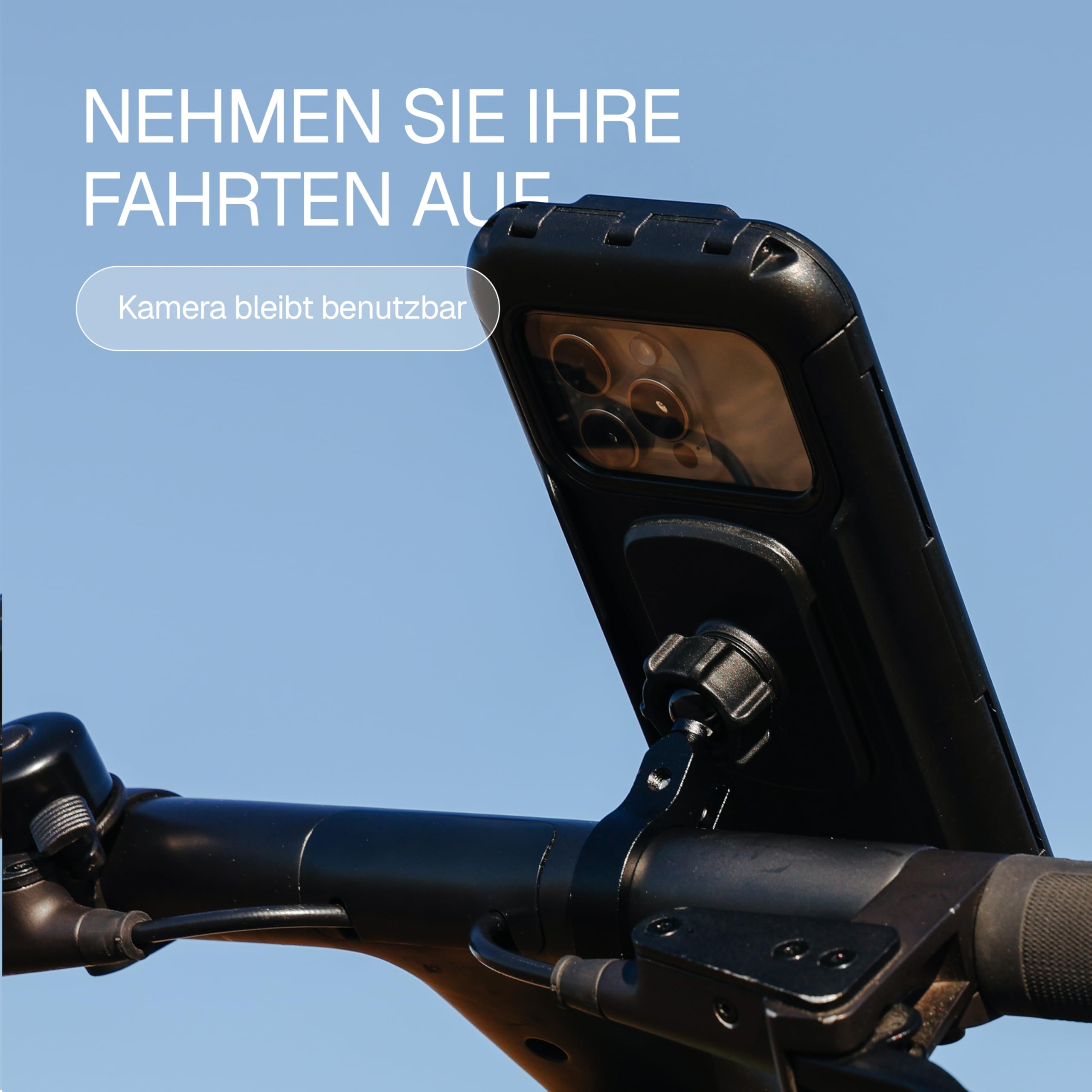 Wegman Handyhalterung Fahrrad Motorrad (Wasserdicht IP67) 360° Dreh & Kippbar, Touchscreen Bedienbar, Vibrationsdämpfend, Fahrradlenker, Smartphone Halterung für E-Bike, Rennrad, Roller & E-Scooter