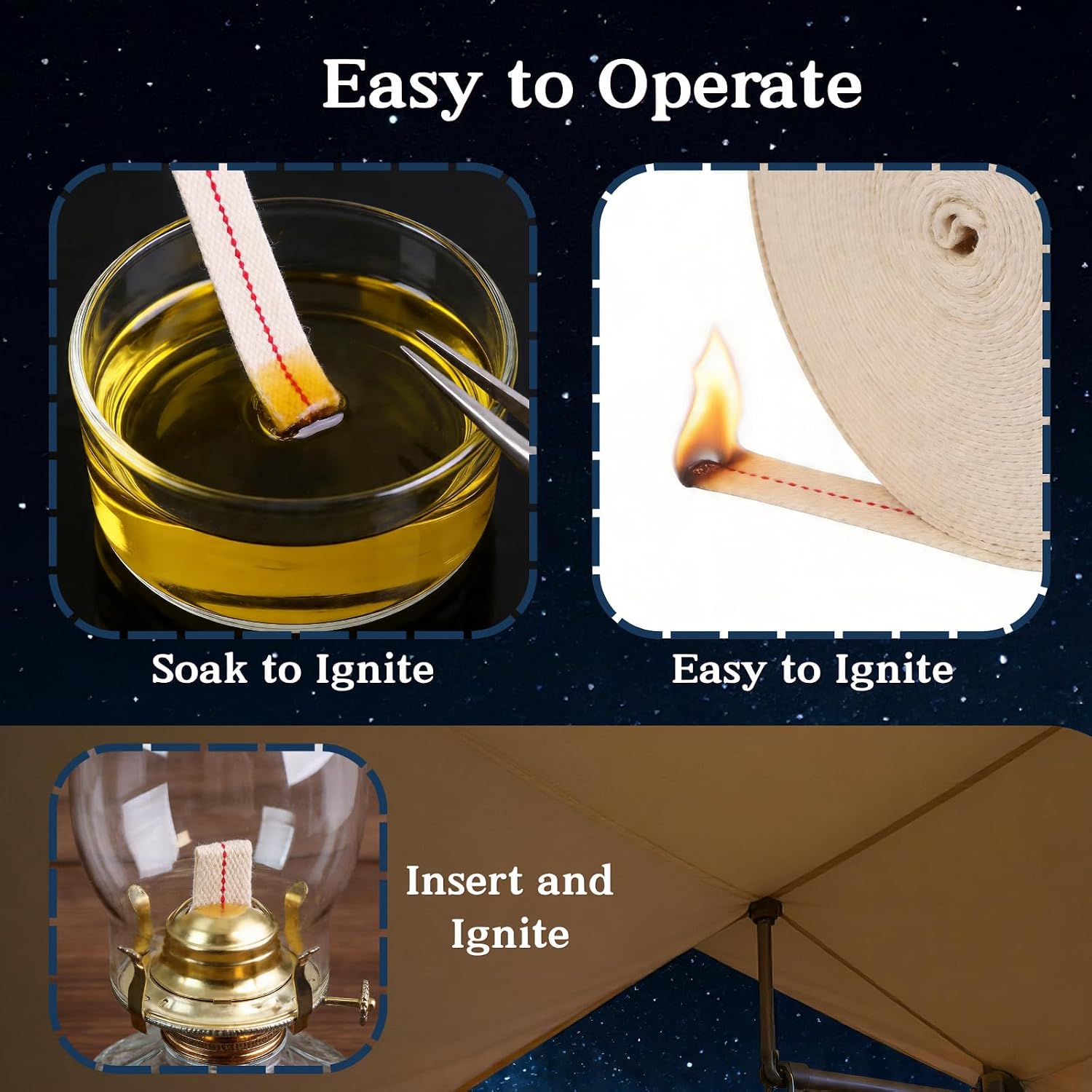 33 FT Oil Lamp Wicks 1/2 in Lamp Wick with Red Stitch Wick for Oil Lamp Kerosene Lighting Camping Stoves Decorative Lanterns Paraffin Lamps Hurricane Lights