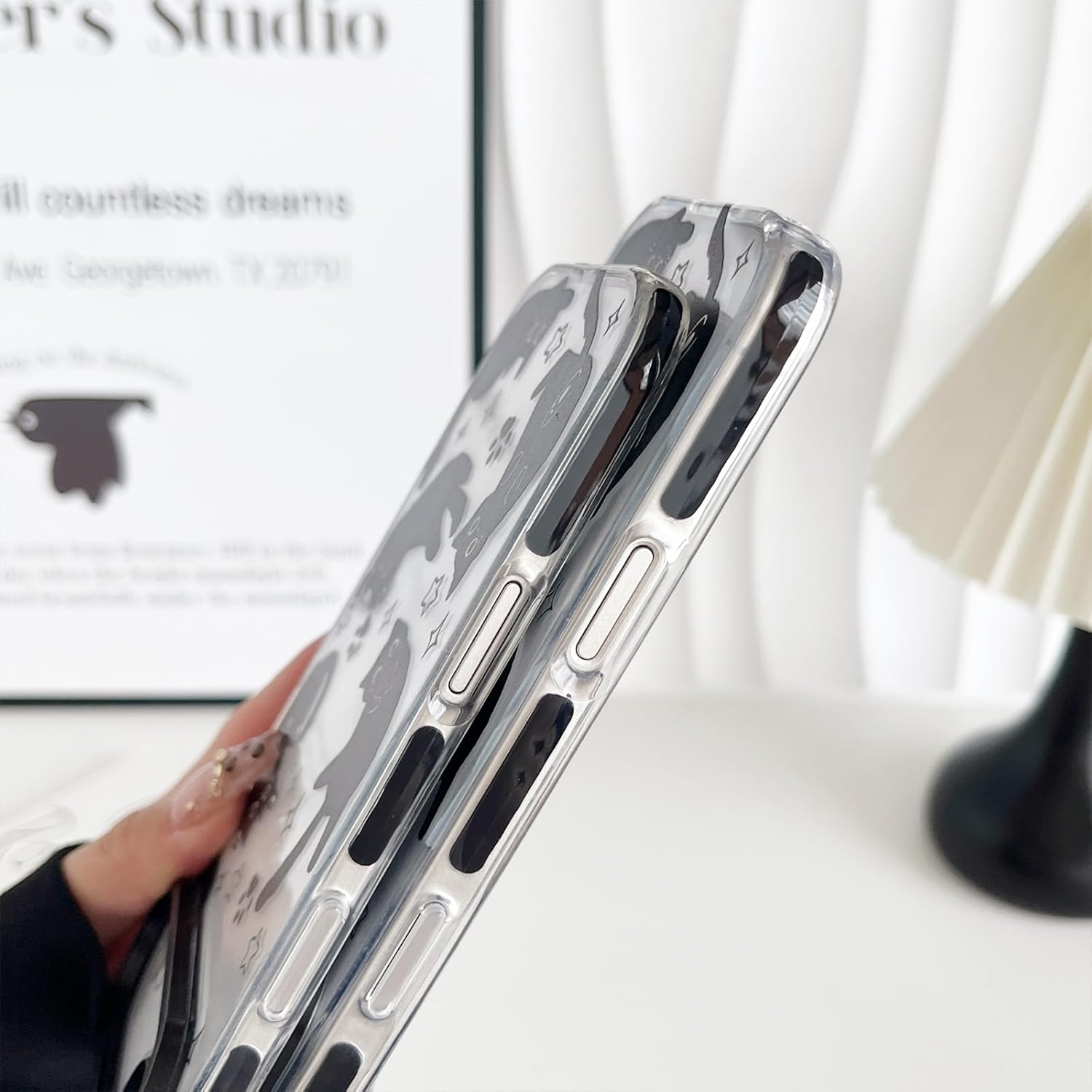 Compatible with iPhone 17 Pro Case,Clear Cute Black Cat Pattern with Shockproof Slim Soft TPU Protective Phone Case for Women Designed for iPhone 17 Pro 6.3" - Image 6