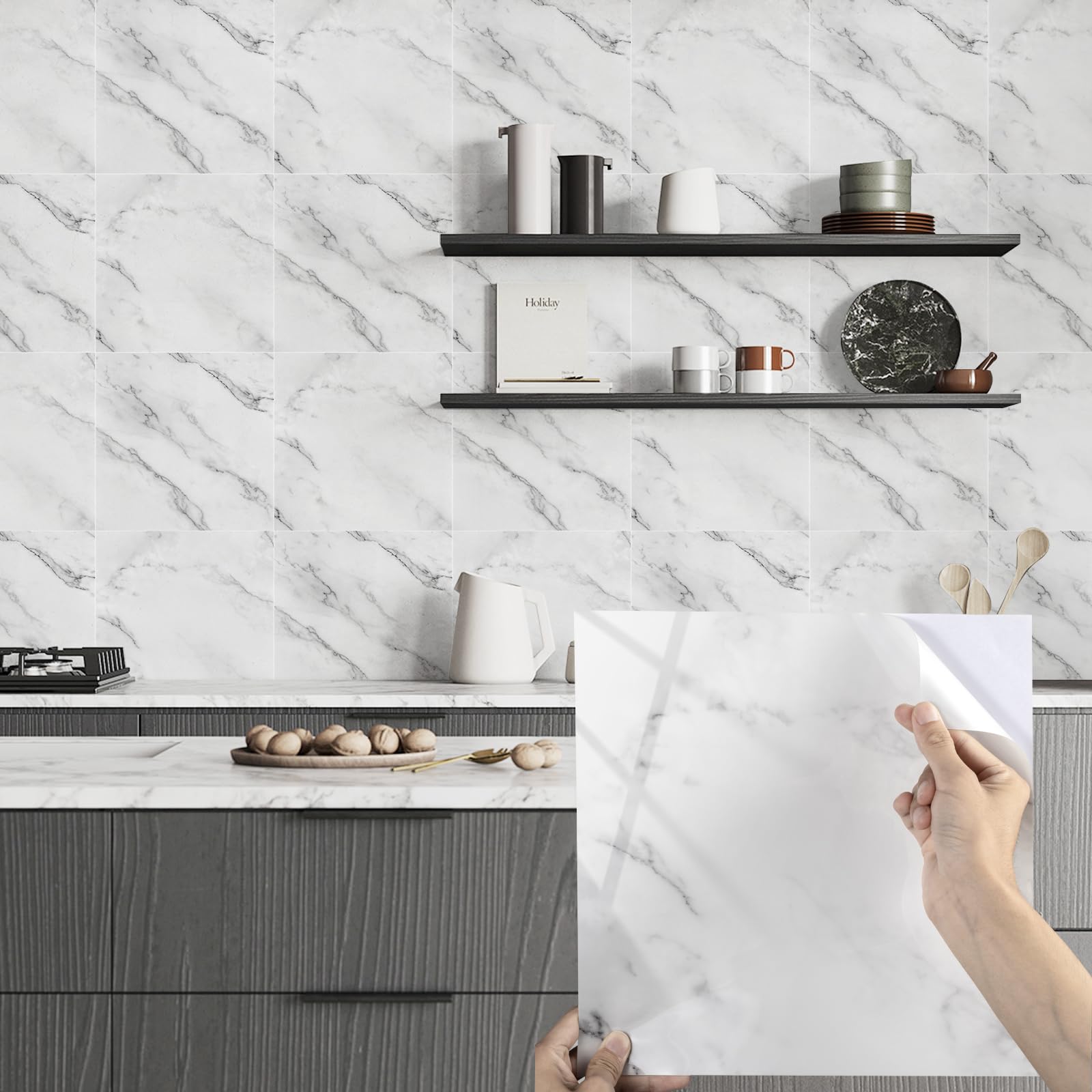 Alened Pegatinas para azulejos de mármol para pared