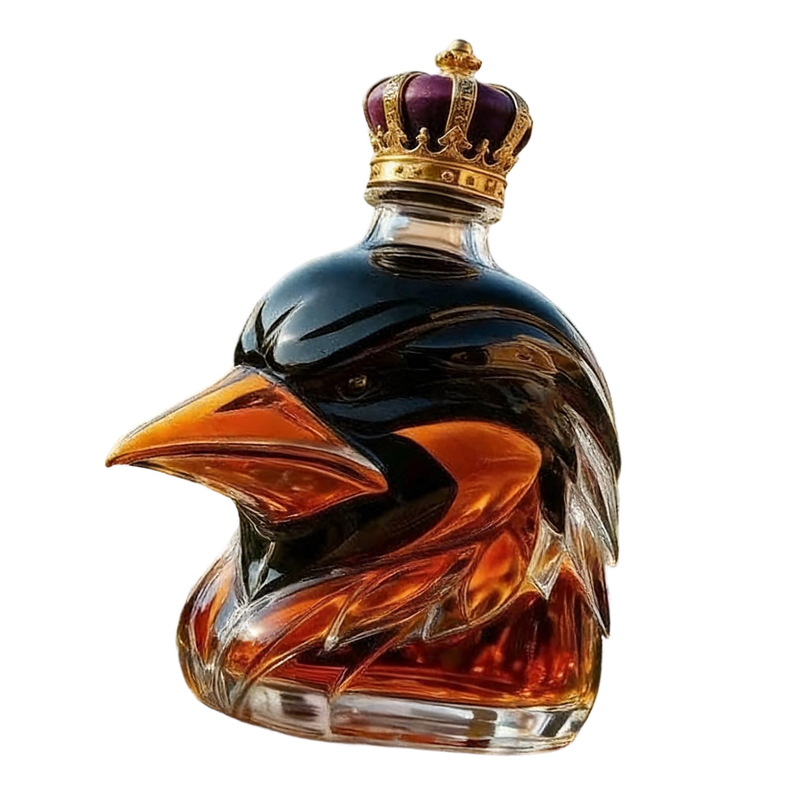 MALSSE Liquor Storage Whiskeys Decanter Bottle for Parties Humorous Hawks Head Themed Alcohols Container for Home Entertaining Funny Whiskeys Hawks Head Bottle