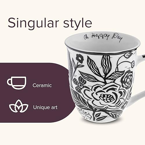Miniatura 10 de Karma Gifts - Taza BOHO en blanco y negro 16 onzas OCTOPUS